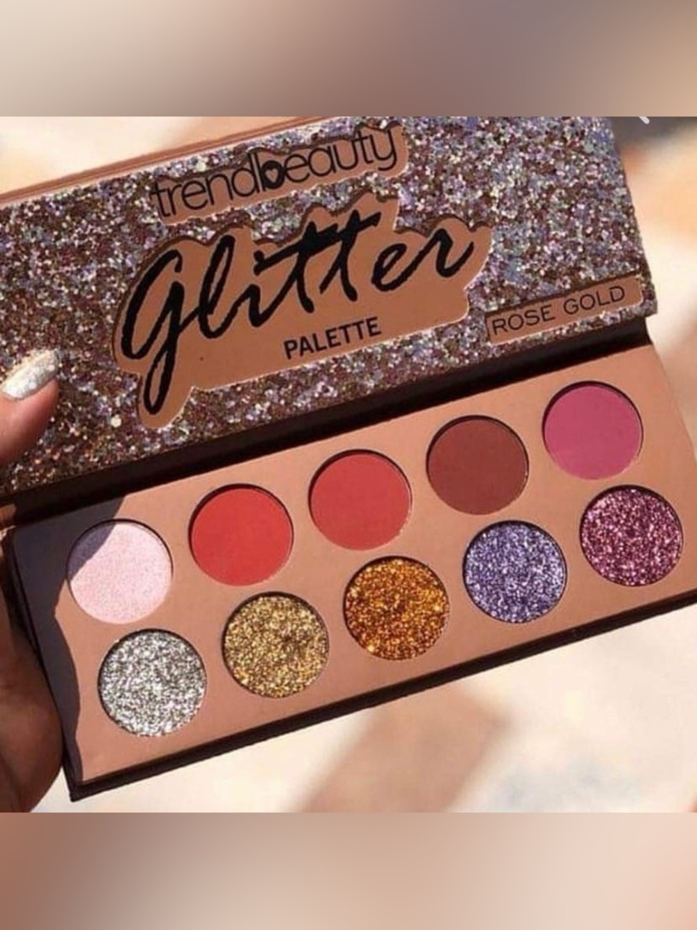 Rose Gold Glitter Palette - Shimmering Rose Gold Bronzer & Contour